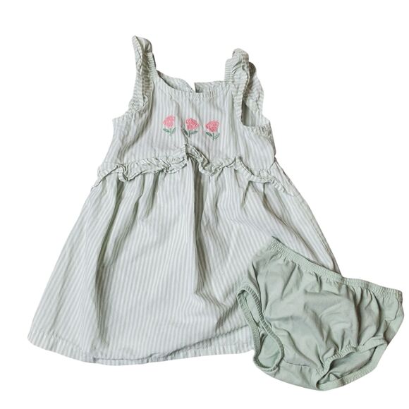 Infant Toddler Girl 24m 7 Piece Romper & Dress Spring Summer Clothing Bundle - Picture 2 of 11